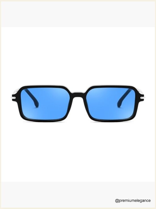 Retro Rectangle Narrow Thin Slim Square Sunglasses UV400